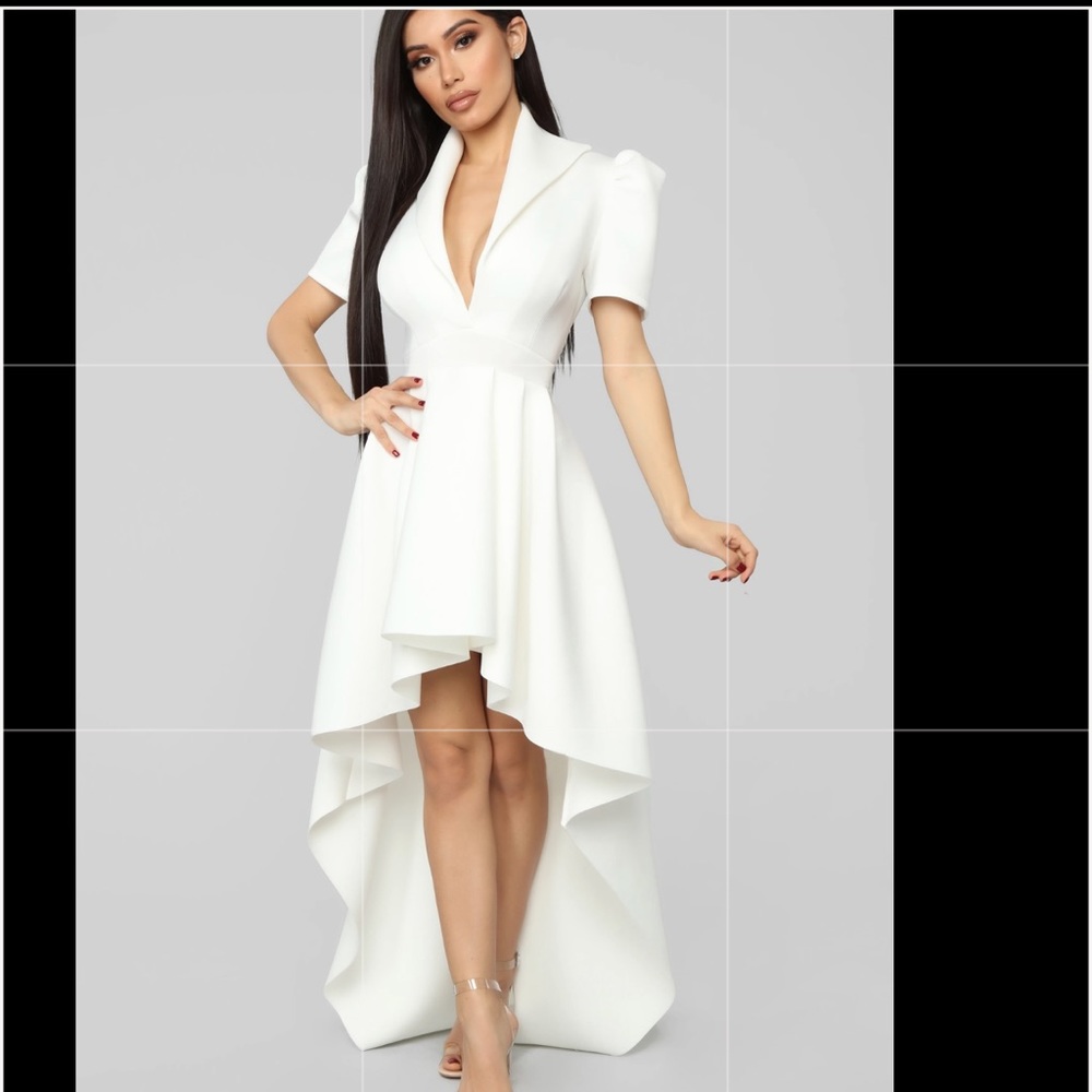 High-Low Ivory Dress - Picture 2 of 9